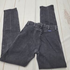 Vintage Wrangler high rise slim straight jeans no pockets black 5 long stretch